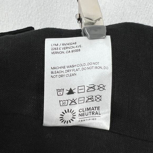 REFORMATION Lorin Linen Crop Top Womens XS Extra Small Black Tank Wide Strap NEW - Picture 14 of 16